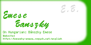 emese banszky business card
